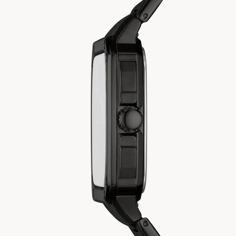 Fossil Inscription Skeleton Black Smoke Dial Men's Watch- BQ2574